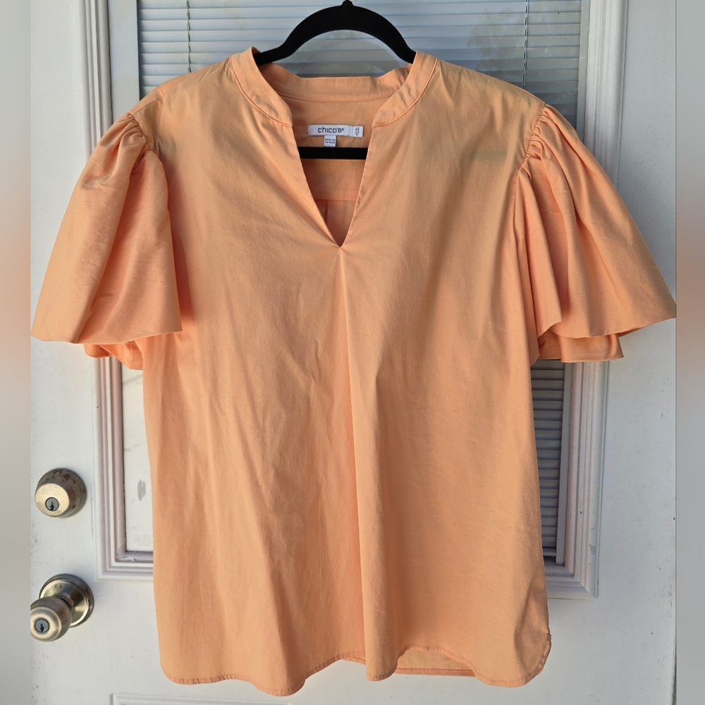 Chicos Peachy Puff Sleeve Top